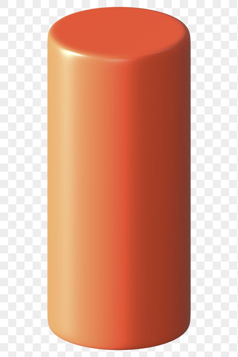3D orange cylinder png geometric | Free PNG - rawpixel