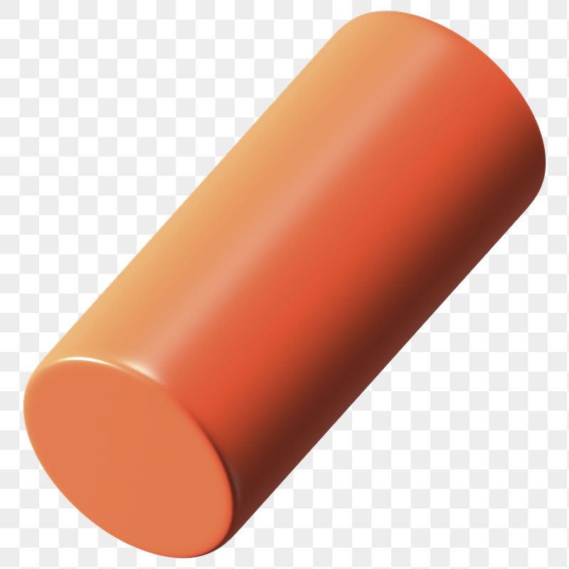 3D orange cylinder png geometric | Free PNG - rawpixel