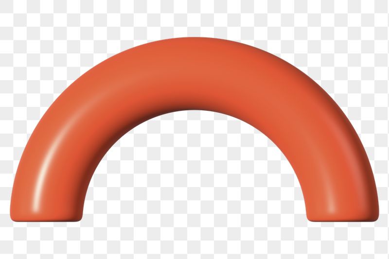 3D orange half torus clip | Free PNG - rawpixel