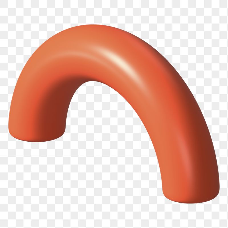 3D orange half torus clip | Free PNG - rawpixel
