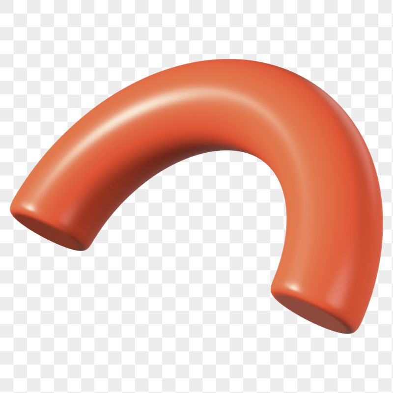 3D orange half torus clip | Free PNG - rawpixel