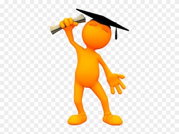 3d Orange Man Graduates And Wears Mortarboard - Man