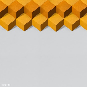 3D orange paper craft cubic patterned background | Free  illustration - 2356856