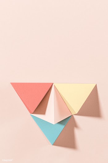 3D pastel pyramid paper craft on a pink background | Free  photo - 2341240