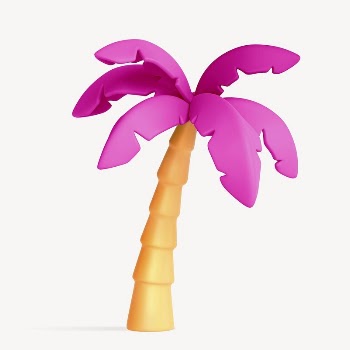 3D pink coconut tree, summer | Free Photo - rawpixel