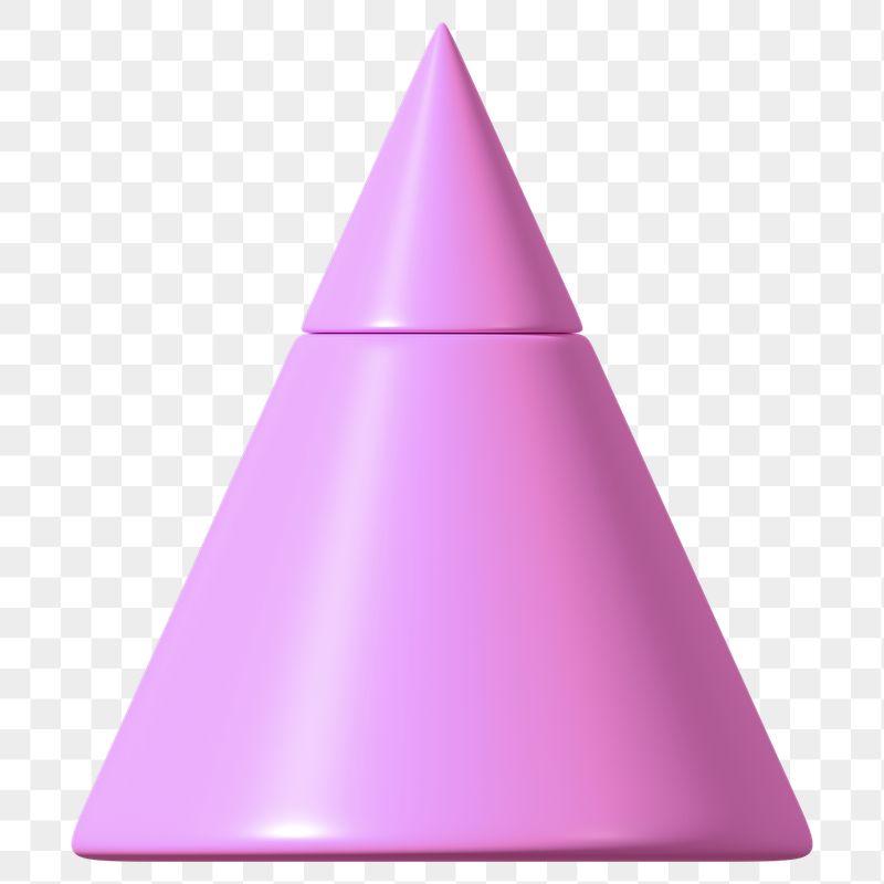 3D pink cone png, geometric | Free PNG - rawpixel