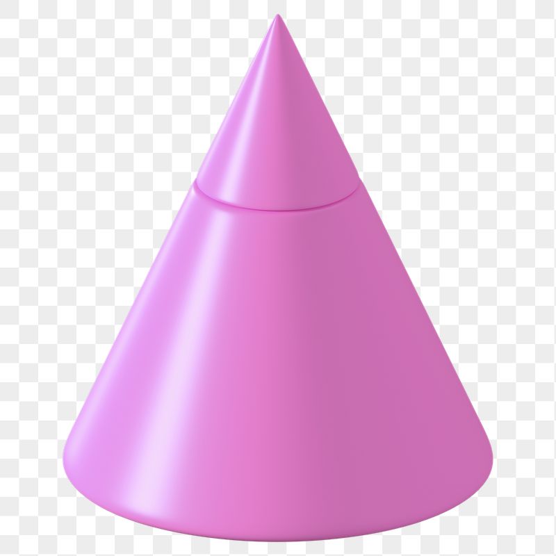 3D pink cone png, geometric | Free PNG - rawpixel