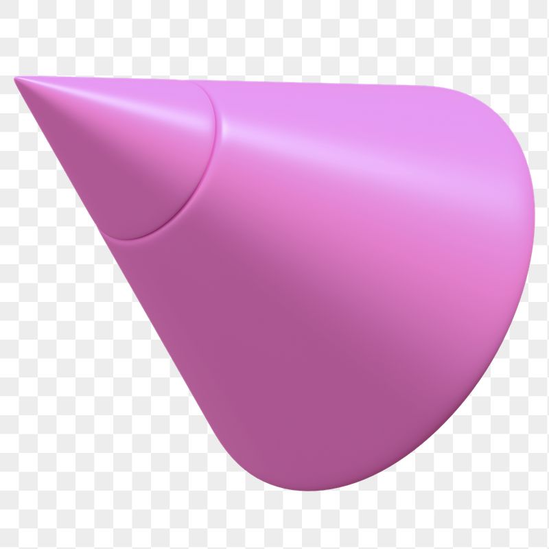 3D pink cone png, geometric | Free PNG - rawpixel