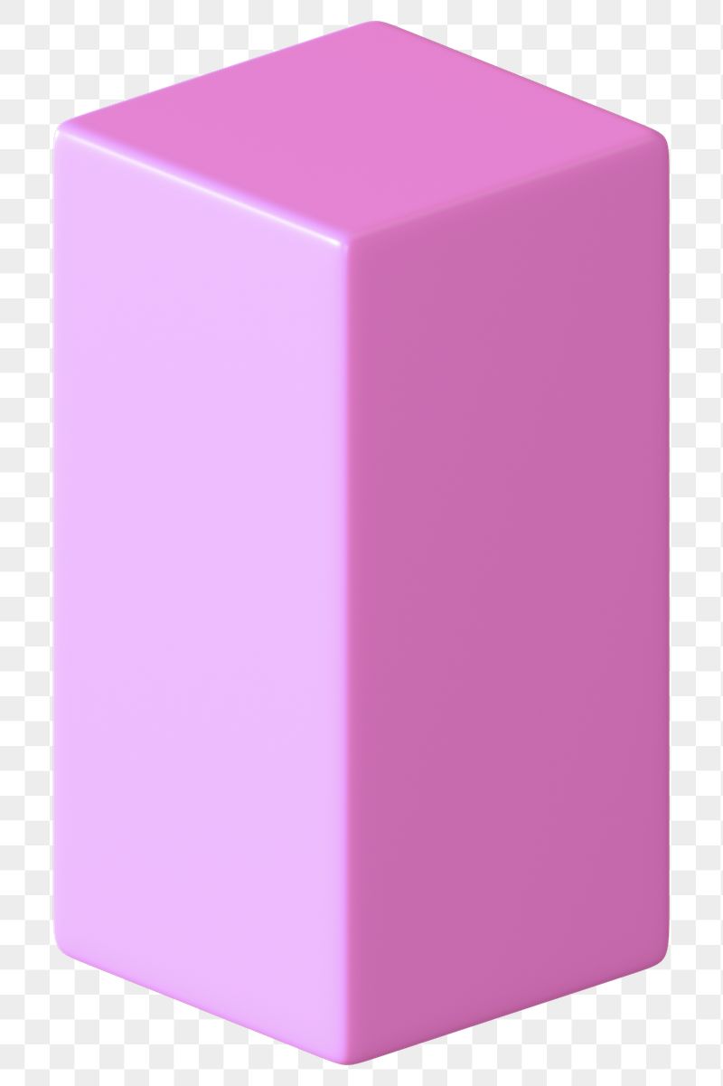 3D pink cuboid png, geometric | Free PNG - rawpixel