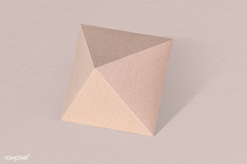 3D pink pyramid paper craft on a dull pink background | Free  psd mockup - 2341069