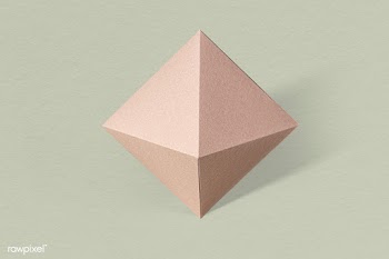 3D pink pyramid paper craft on a sage green background | Free  psd mockup - 2341064