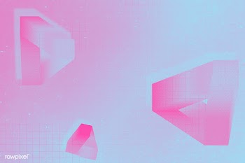 3D pink triangle pattern on a blue grid background illustration | Free  illustration - 2337280