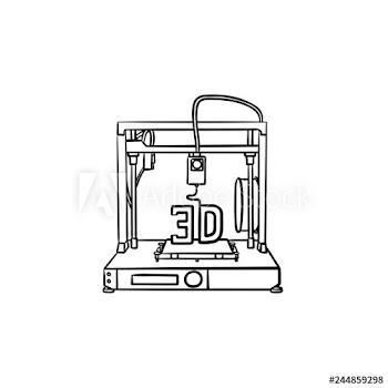 3d printer hand drawn outline doodle icon