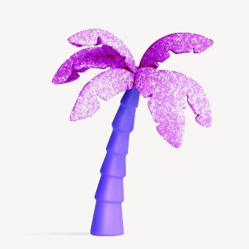 3D purple coconut tree, summer | Free Photo - rawpixel