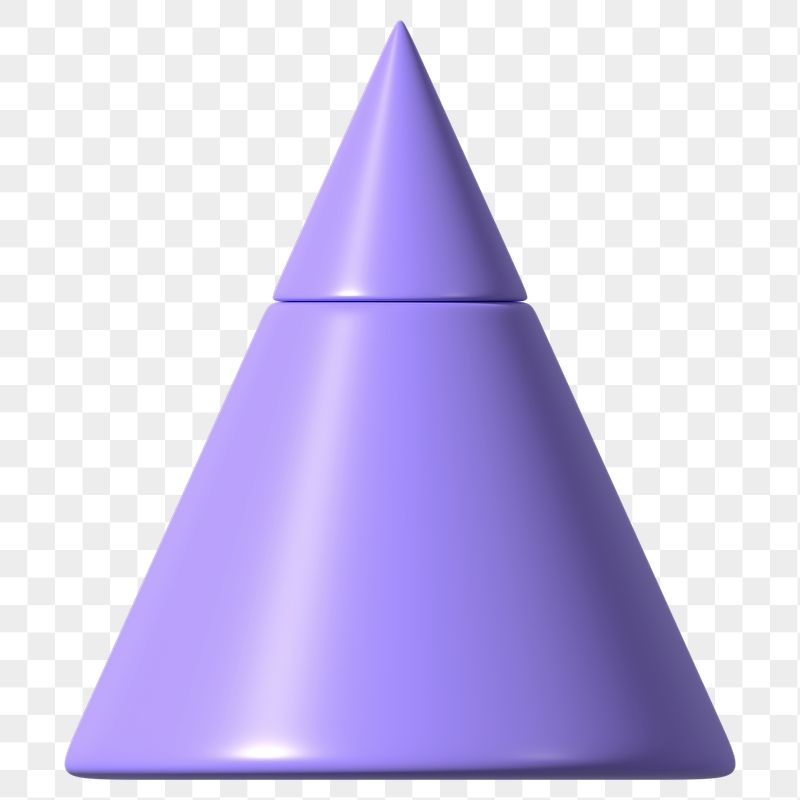 3D purple cone png, geometric | Free PNG - rawpixel
