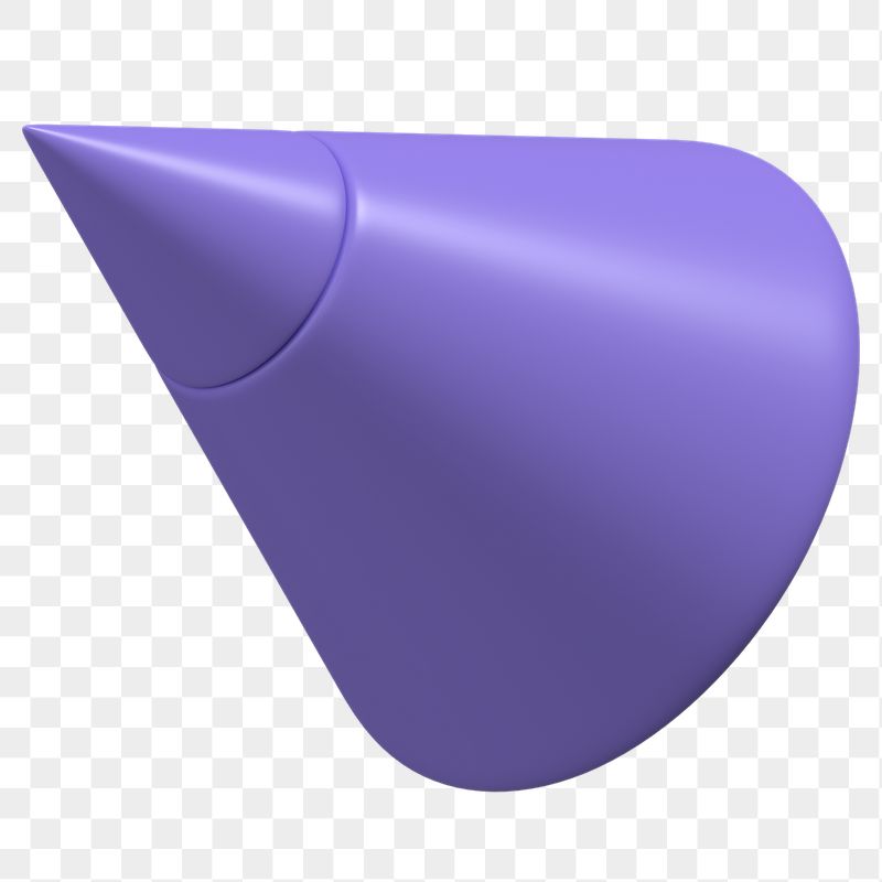 3D purple cone png, geometric | Free PNG - rawpixel