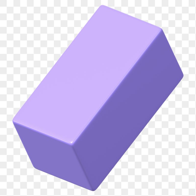 3D purple cuboid png, geometric | Free PNG - rawpixel
