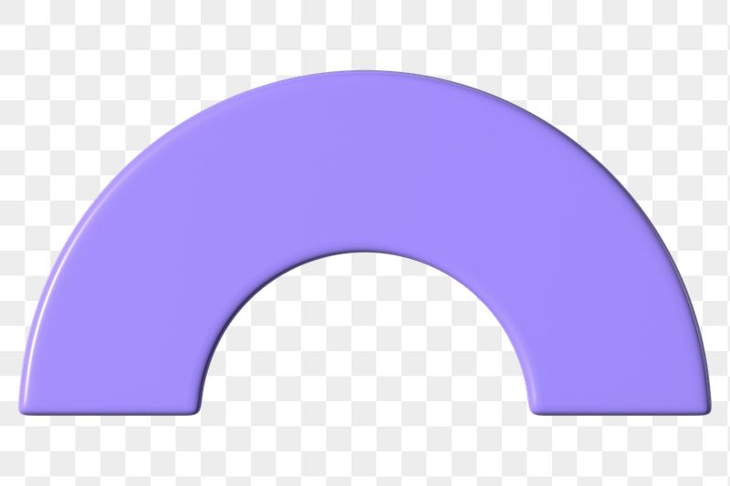 3D purple half torus clip | Free PNG - rawpixel