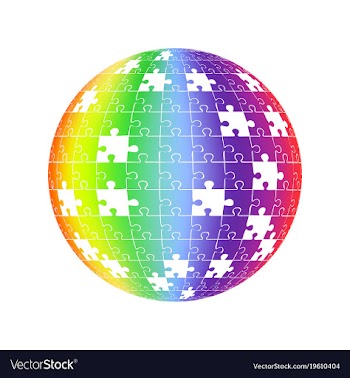 3d puzzle globe design vector image