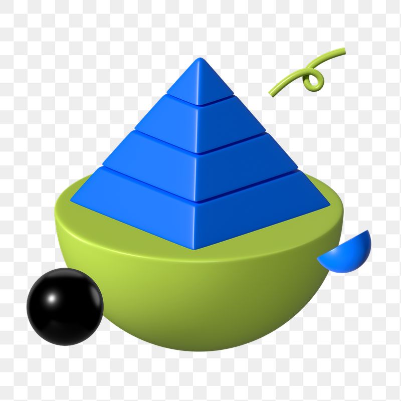 3D pyramid graph png sticker, | Free PNG - rawpixel