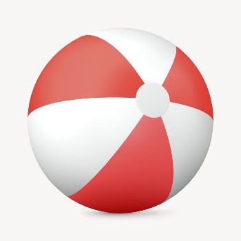 3D red beach ball, summer | Free Photo - rawpixel