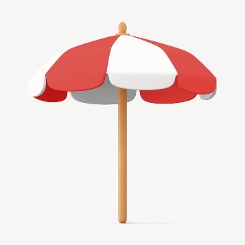 3D red beach umbrella, summer | Free Photo - rawpixel