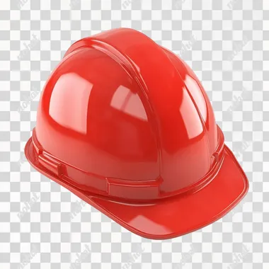 3D Red Construction Helmet Icon in Raw Style