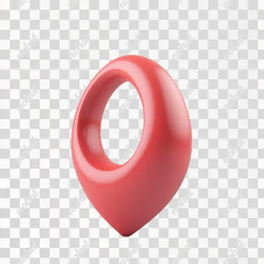 3D Red Location Pin Icon in Soft Clay Style