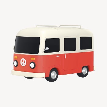 3D red van, summer concept | Free Photo - rawpixel