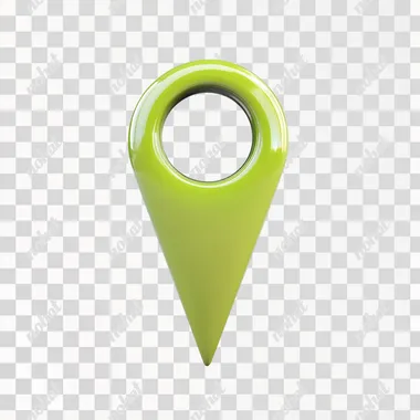 3D Render of a Green Matte Locator on White Background