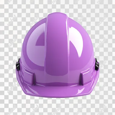 3D Render of a Purple Construction Helmet - Front View