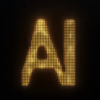 3D Render of AI Symbol in Light Dots 3D Render of AI Symbol in Light Dots