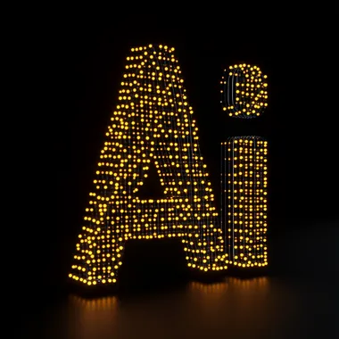 3D Render of AI Symbol in Light Dots 3D Render of AI Symbol in Light Dots