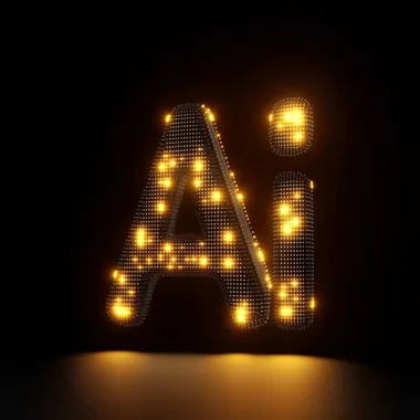 3D Rendered AI Symbol with Light Dots 3D Rendered AI Symbol with Light Dots