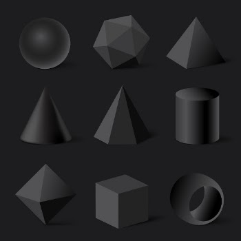 3D rendered geometrical shapes, black | Free Vector - rawpixel