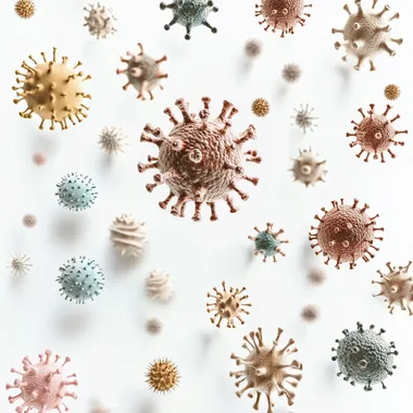3D Rendered Viruses on Neutral Background 3D Rendered Viruses on Neutral Background