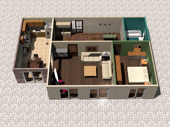 3D rendering house plan