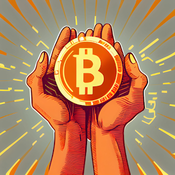 3d rendering of hands holding bitcoin
