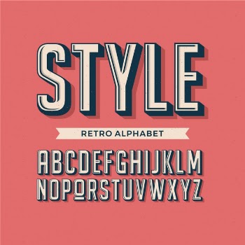 3d retro alphabet design Free Vector