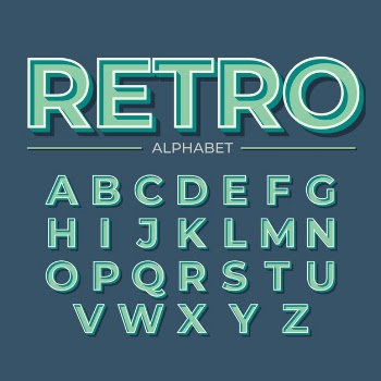 3d retro design for alphabet Free Vector