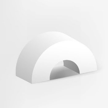 3D semicircle, geometrical shape in white | Free Vector - rawpixel