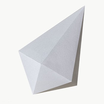 3D silver asymmetric hexagonal bipyramid paper craft design element | Free  transparent png - 2338679