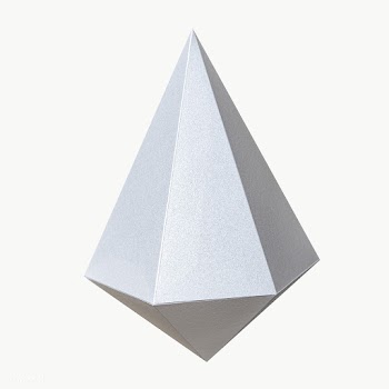 3D silver asymmetric hexagonal bipyramid paper craft design element | Free  transparent png - 2338683