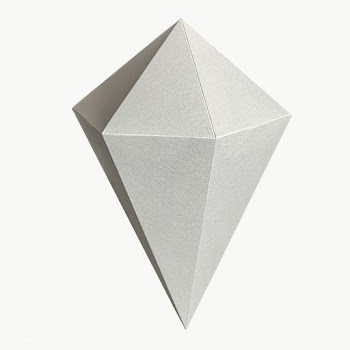 3D silver asymmetric hexagonal bipyramid paper craft design element | Free  transparent png - 2339258