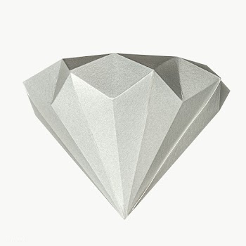 3D silver diamond shaped paper craft design element | Free  transparent png - 2339262