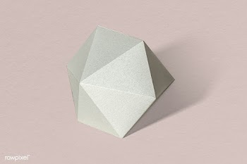 3D silver diamond shaped paper craft on a dull pink background | Free  psd mockup - 2339256