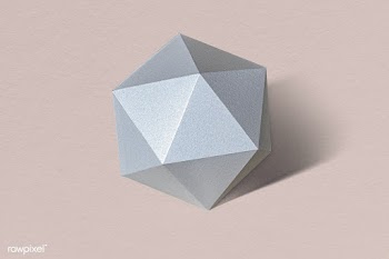 3D silver hexagon shaped paper craft on a dull pink background | Free  psd mockup - 2339849