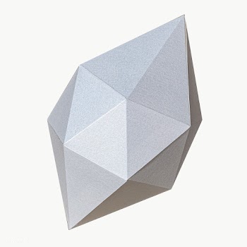 3D silver octahedral polyhedron shaped paper craft design element | Free  transparent png - 2338425