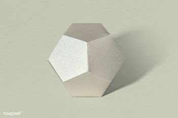 3D silver pentagon shaped paper craft on a sage green background | Free  psd mockup - 2339249