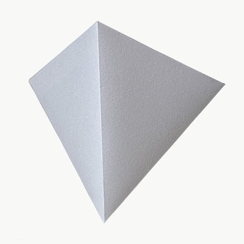 3D silver pyramid paper craft design element | Free  transparent png - 2341098